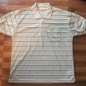 Lacoste Grey Striped Essential Golf Polo Button Shirt XL